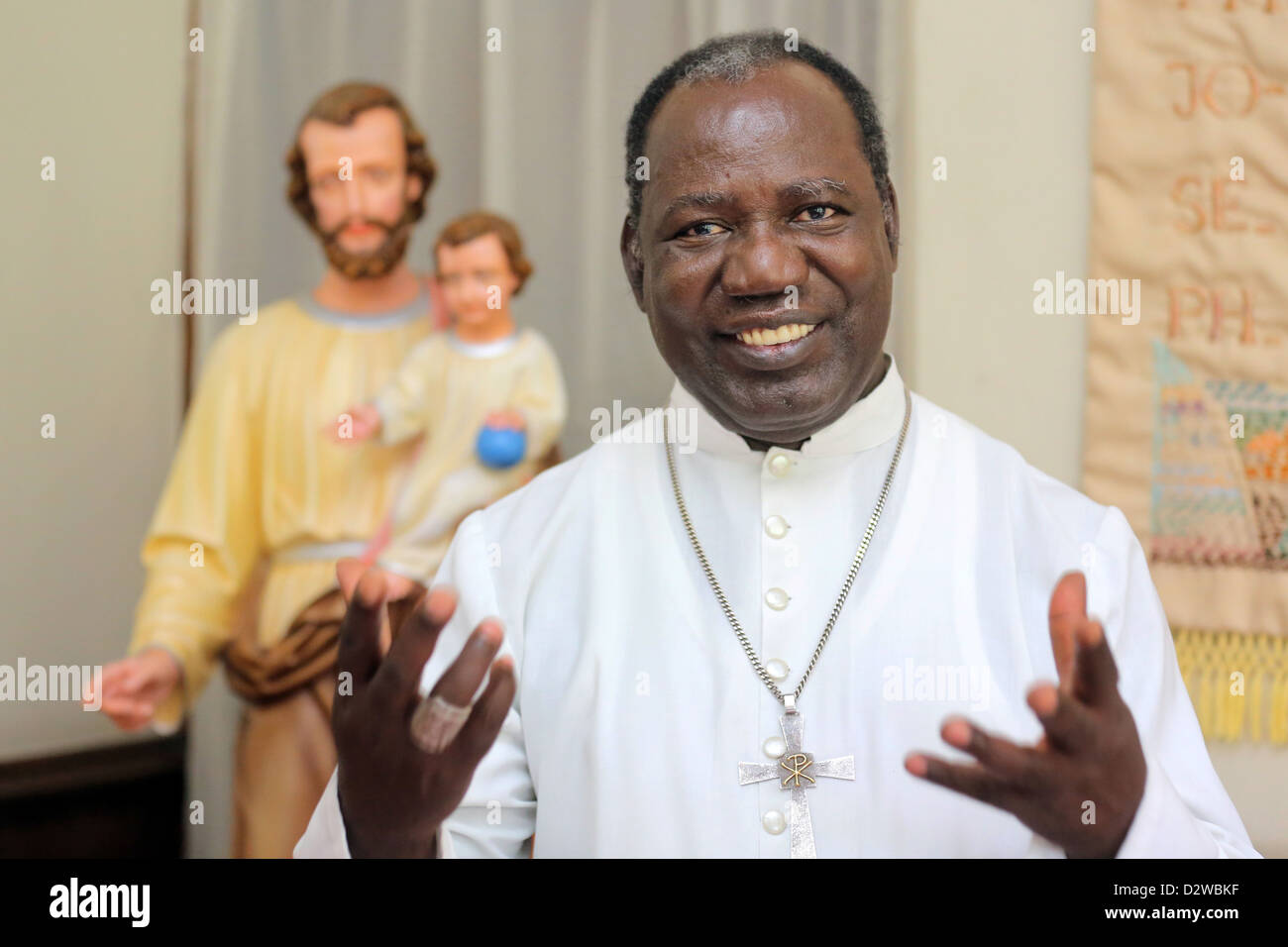 Polycarp Cardinal Pengo (68), Roman Catholic Archbishop of Dar Es Salaam, Tanzania Stock Photo