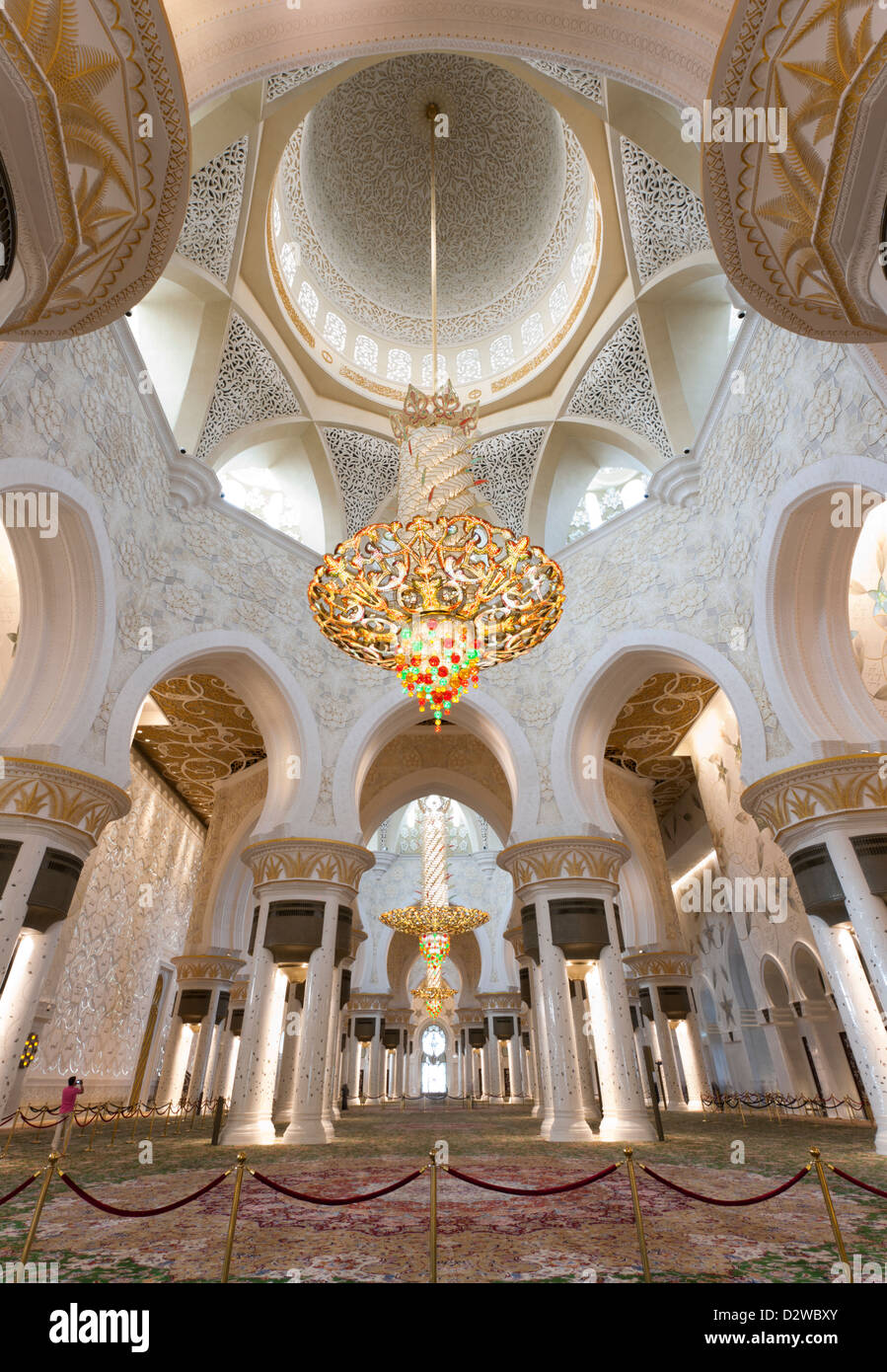 Interior of  Sheikh Zayed Grand Mosque in Abu Dhabi, UAE. Stock Photo