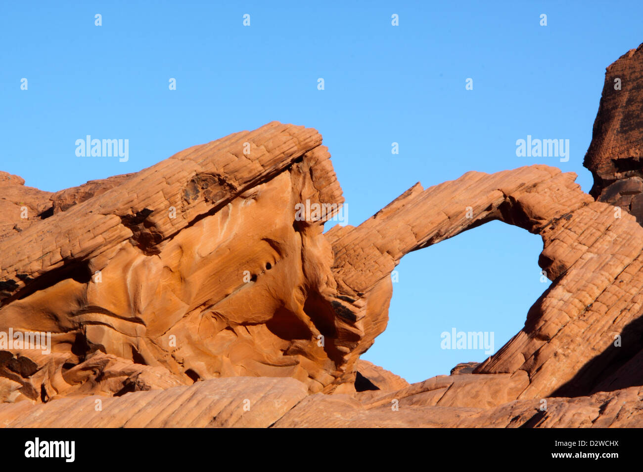 Arch Rock, Valley Of Fire State Park, Nevada Stock Photo
