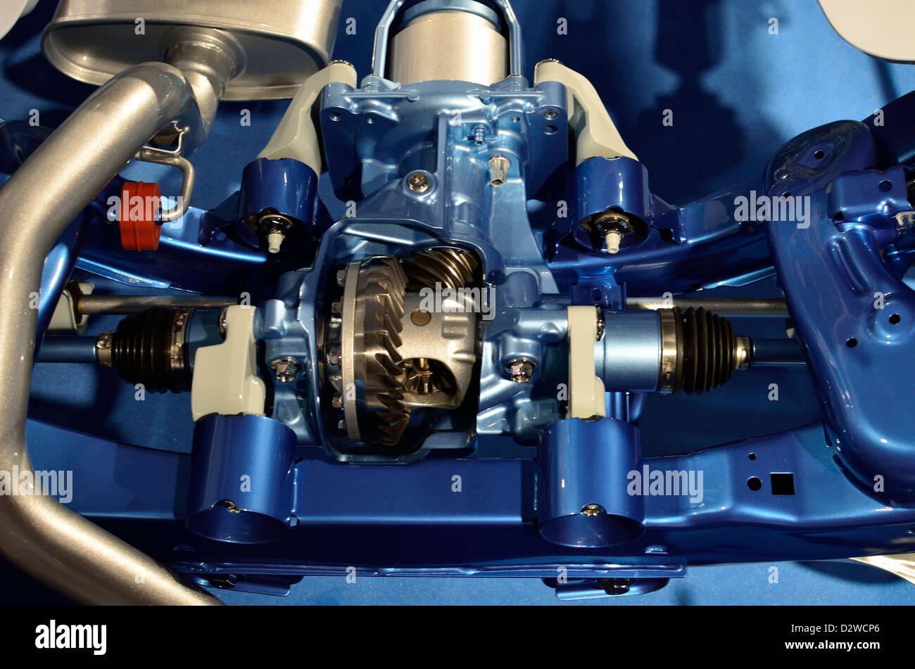 Rear axle mechanism, AWD / 4x4 system - car technology (Ford Kuga II, MY 2013). Stock Photo