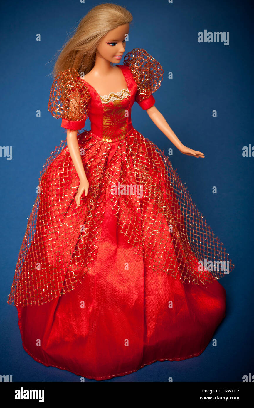 Barbie doll in red dress Stock Photo - Alamy