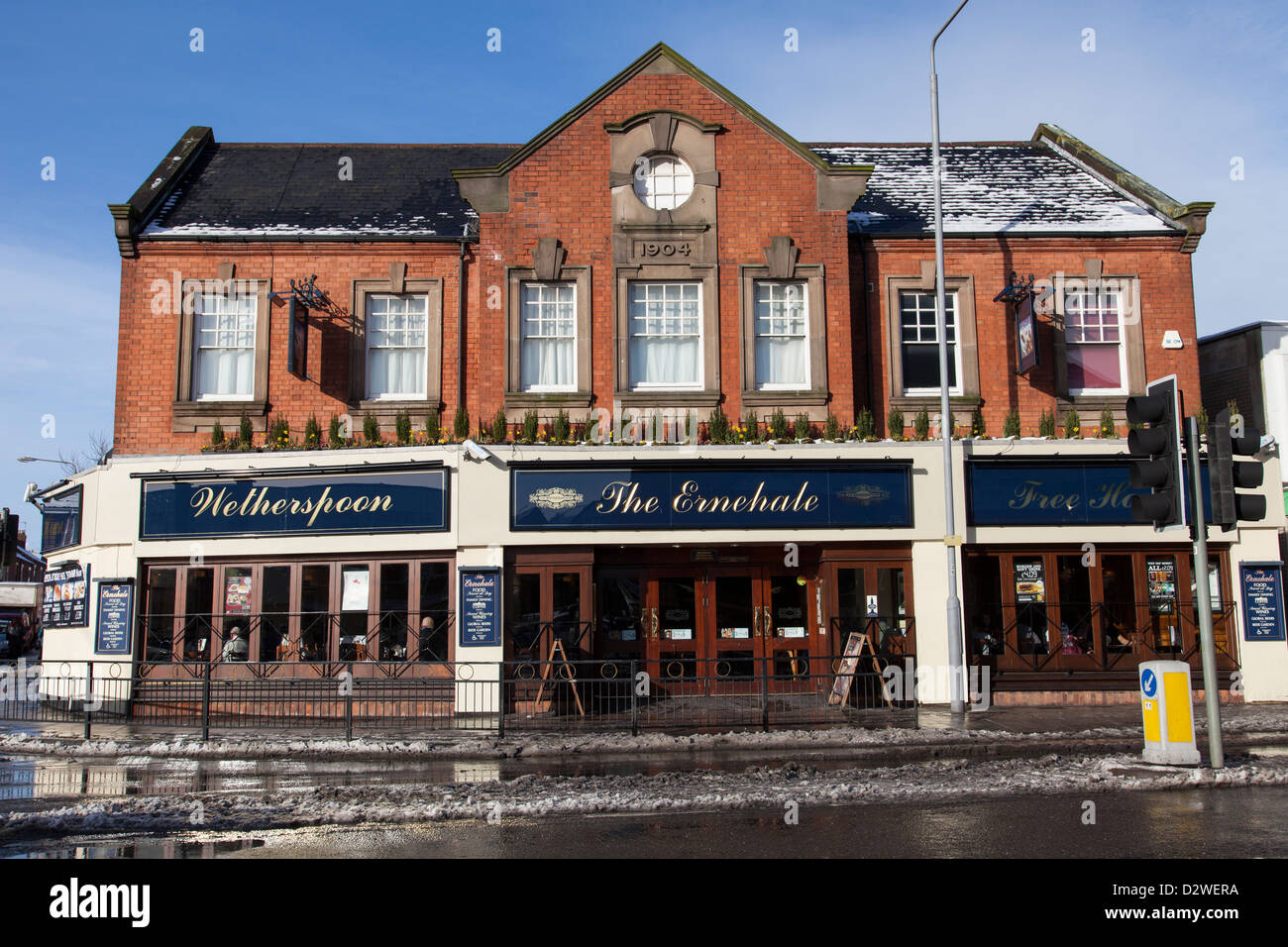 A Wetherspoon public house, The Ernehale in Arnold, Nottingham, England, U.K. Stock Photo