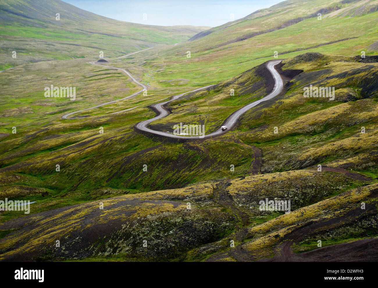 Twisting road, Iceland Stock Photo