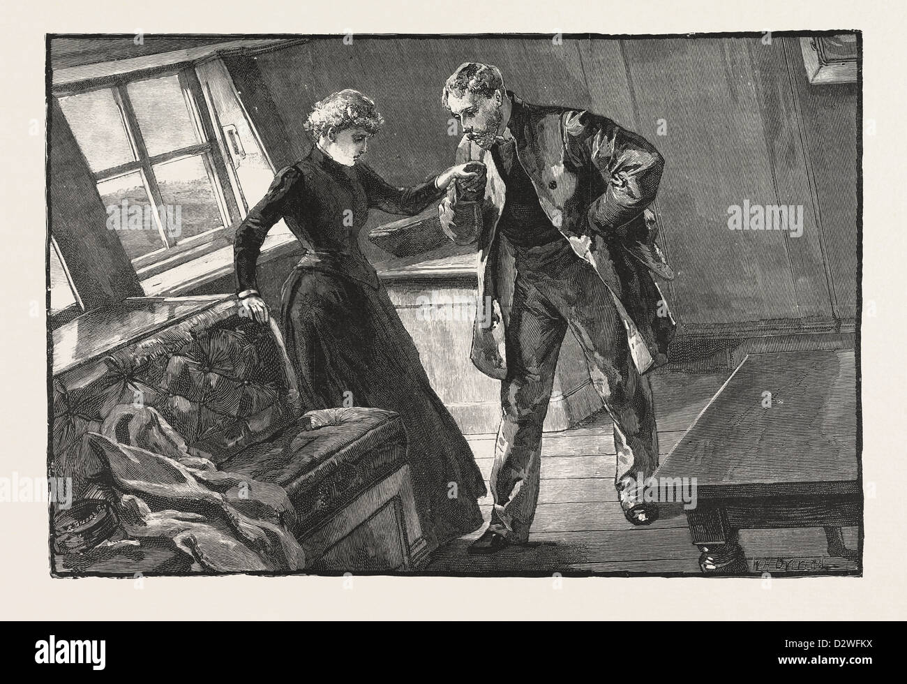 I took her hand and lifted it to my lips DRAWN BY W. H. OVEREND Stock ...