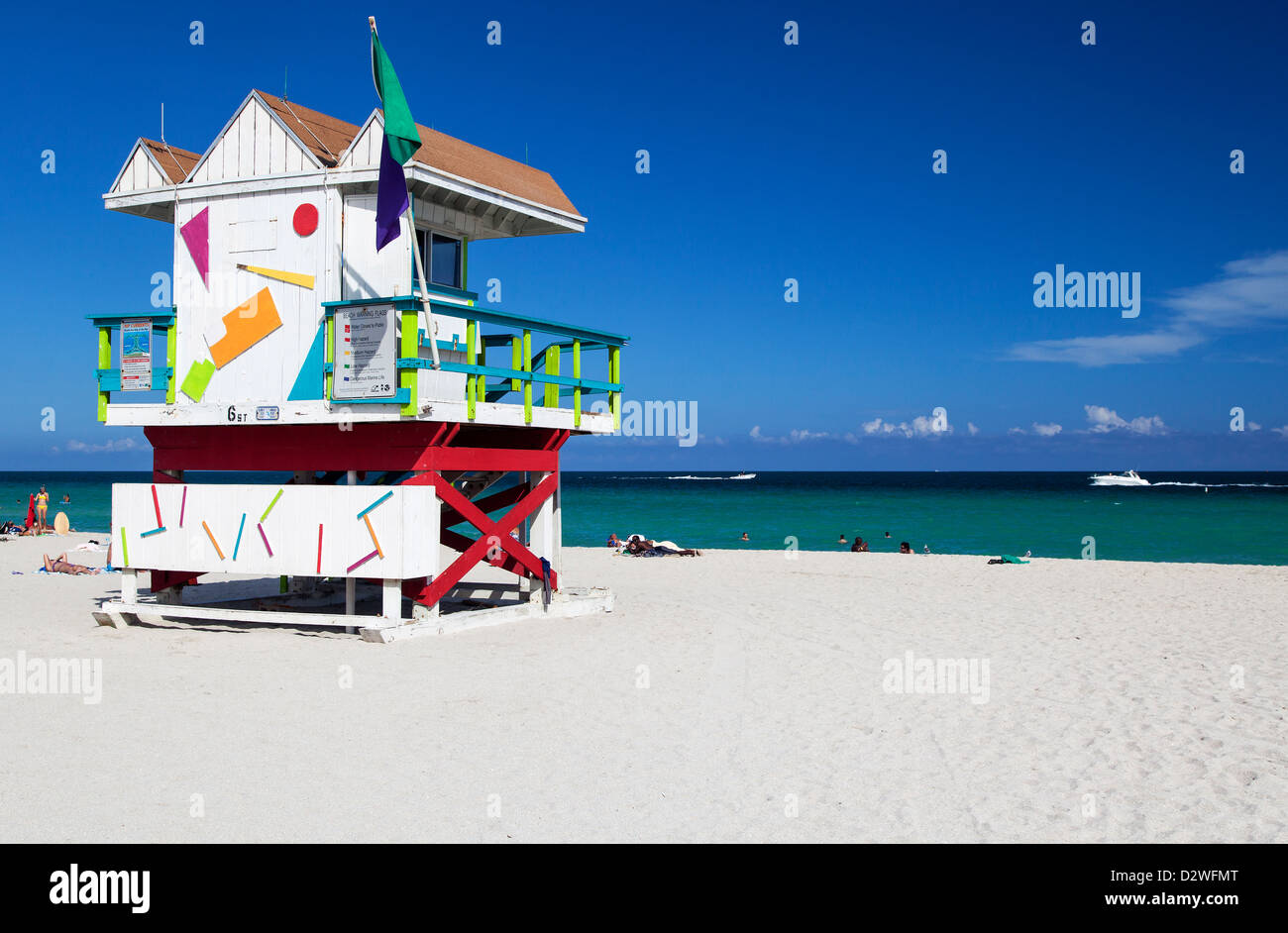 Miami Beach Lifeguard Hut, USA Stock Photo