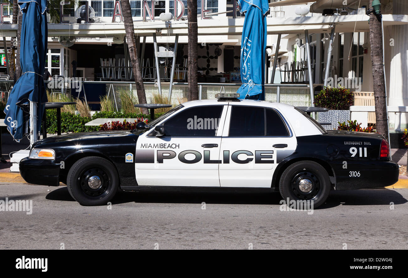 Miami Beach Police Car, Miami Beach, USA Stock Photo