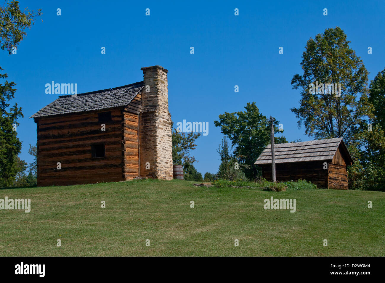 Buildings on the grounds of the Booker T Washington National Monument ...