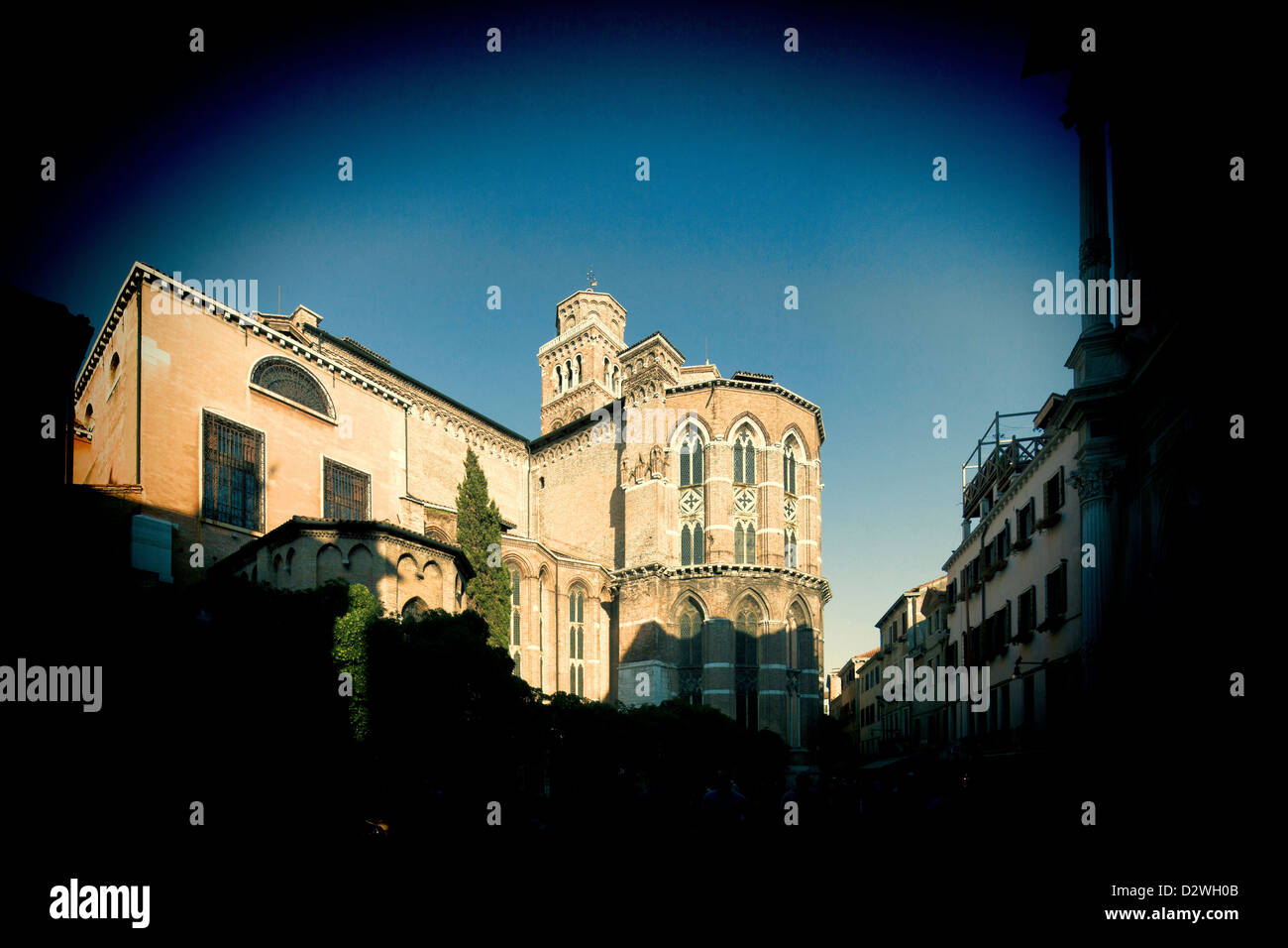 Rear view of Frari church, San Polo sestiere, Venice, Italy Stock Photo