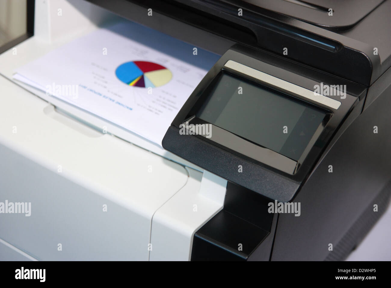 Touchscreen control panel of modern multifunction printer Stock Photo ...