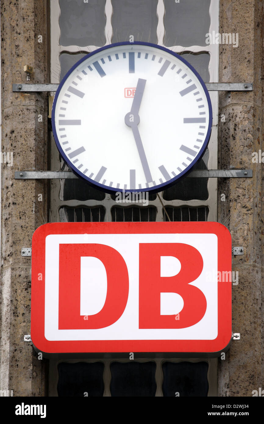 Darmstadt, Germany, station clock and DB logo at the main station Stock  Photo - Alamy
