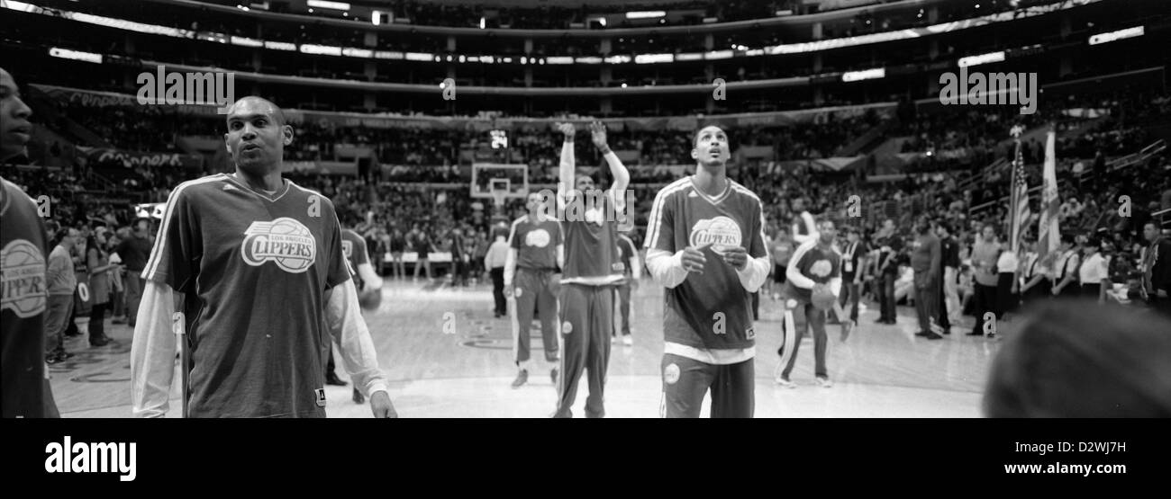 Feb. 2, 2013 - Los Angeles, California, USA - Los Angeles Clippers warm up before the against the  Orlando Magic at Staples Center on January 12, 2013 in Los  Angeles, California. (Credit Image: © Armando Arorizo/Prensa Internacional/ZUMAPRESS.com) Stock Photo