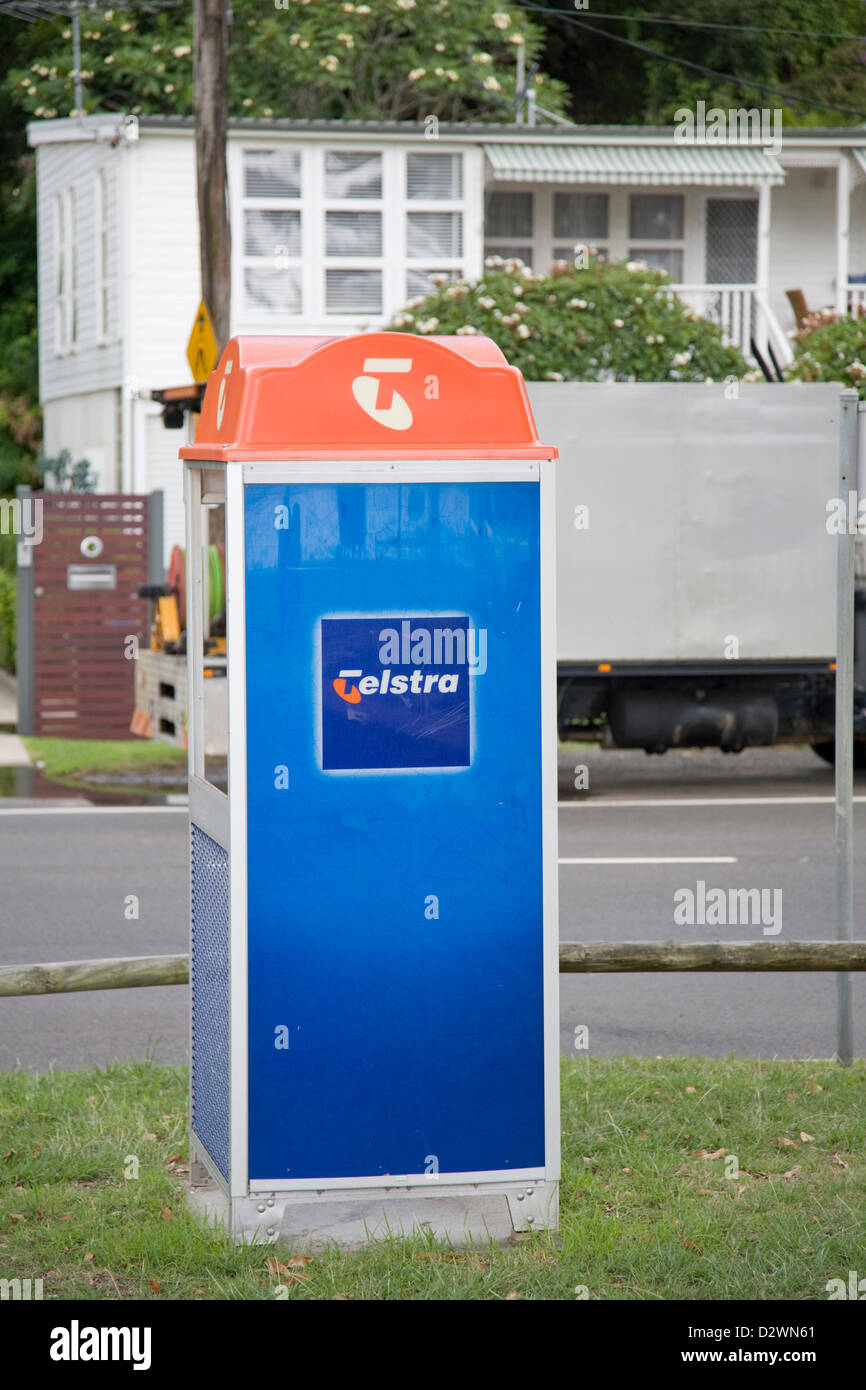 Privatised company Telstra still operates a national network of payphones across australia Stock Photo