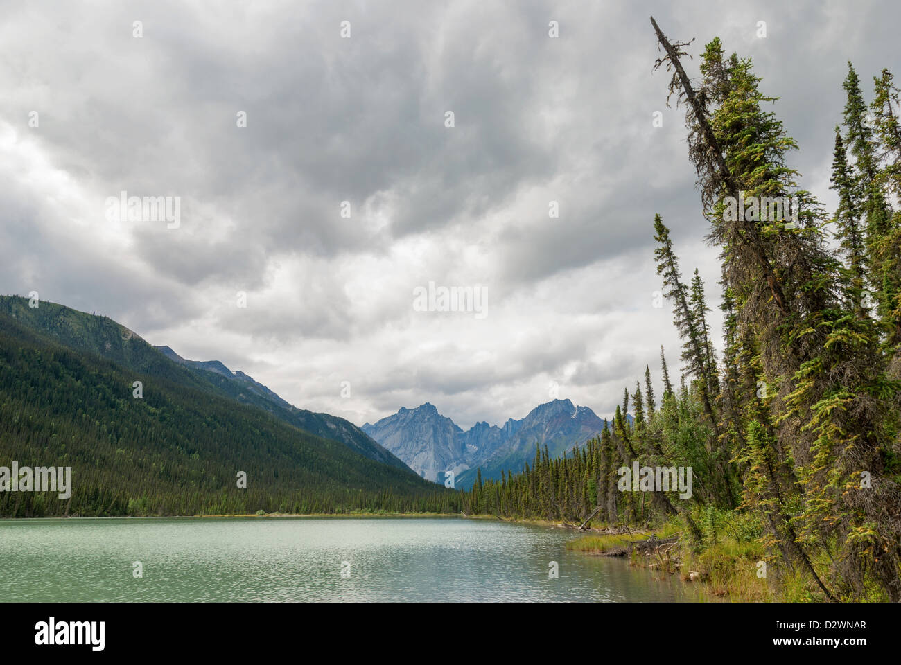 Brintnell Lake and Mt. Harrison Smith in Canada's Northwest Territories. Stock Photo