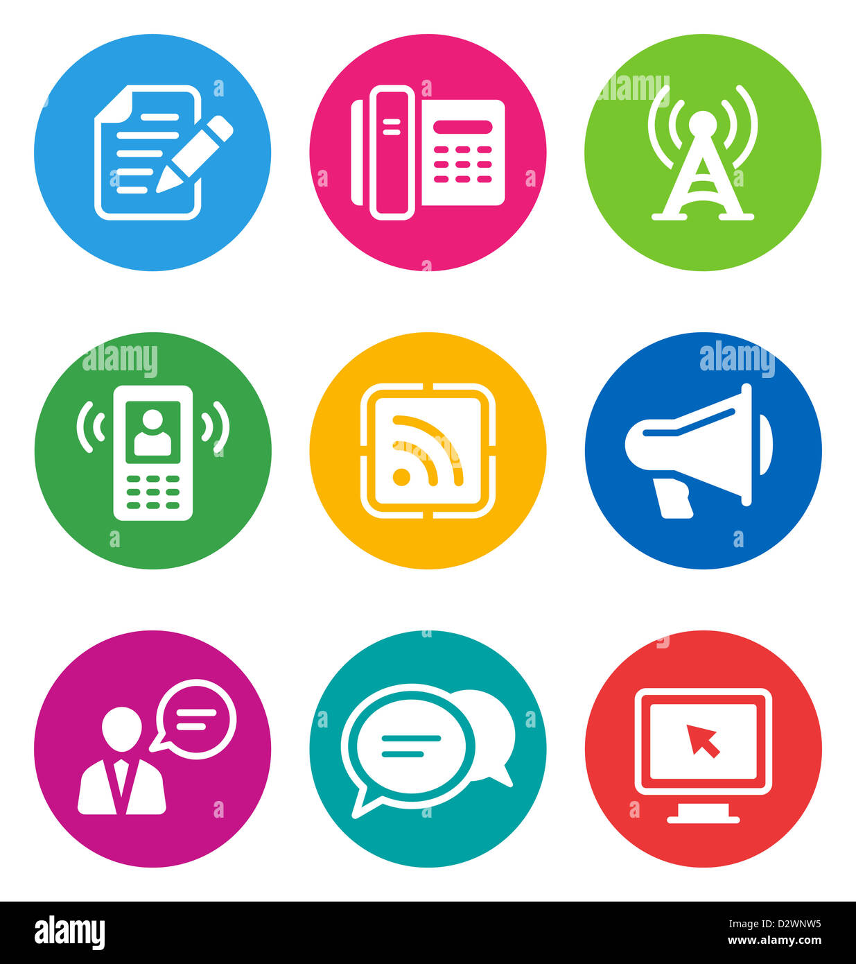 color communication icons Stock Photo - Alamy