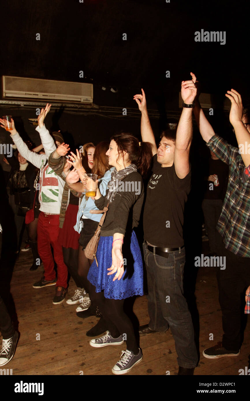 Audience for Bristol based band AWMR playing at The Croft in Bristol. Stock Photo