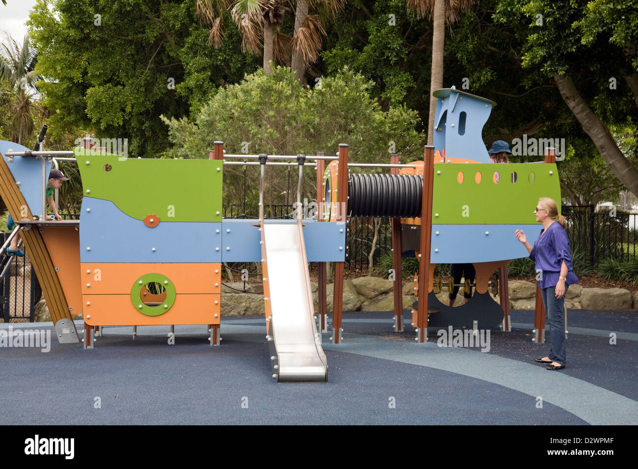 children playground on sydney's northern beaches,Australia Stock Photo