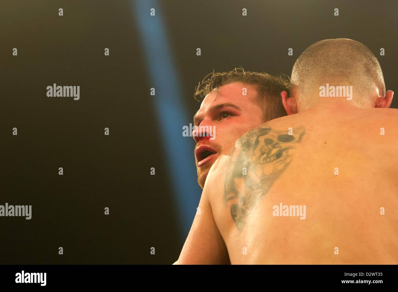 German super middleweight boxing pro Dominik Britsch (L) and Spanish