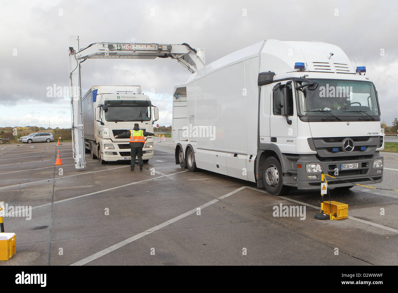 Brekendorf, Germany, Full Mobile Roentgenanlage (VMR) of Customs Stock Photo
