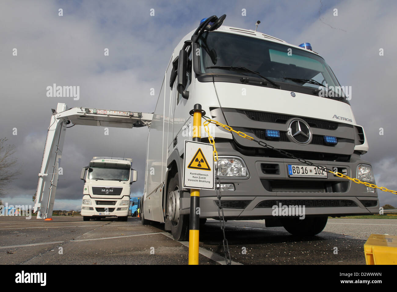 Brekendorf, Germany, Full Mobile Roentgenanlage (VMR) of Customs Stock Photo