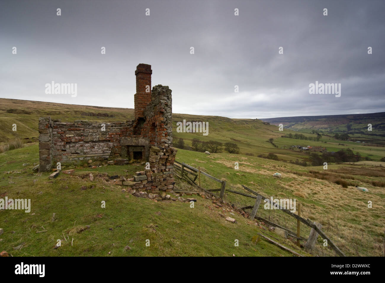 The disused mine workings in Rosedale in the North York Moors. Stock Photo