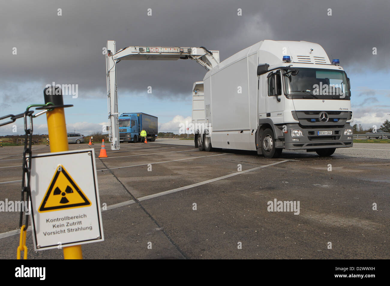 Brekendorf, Germany, Full Mobile Roentgenanlage (VMR) of Customs Stock Photo