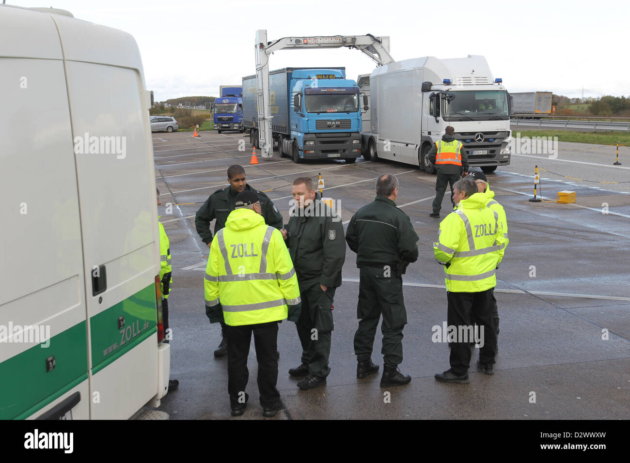 Brekendorf, Germany, Full Mobile Roentgenanlage (VMR) of Customs Stock Photo