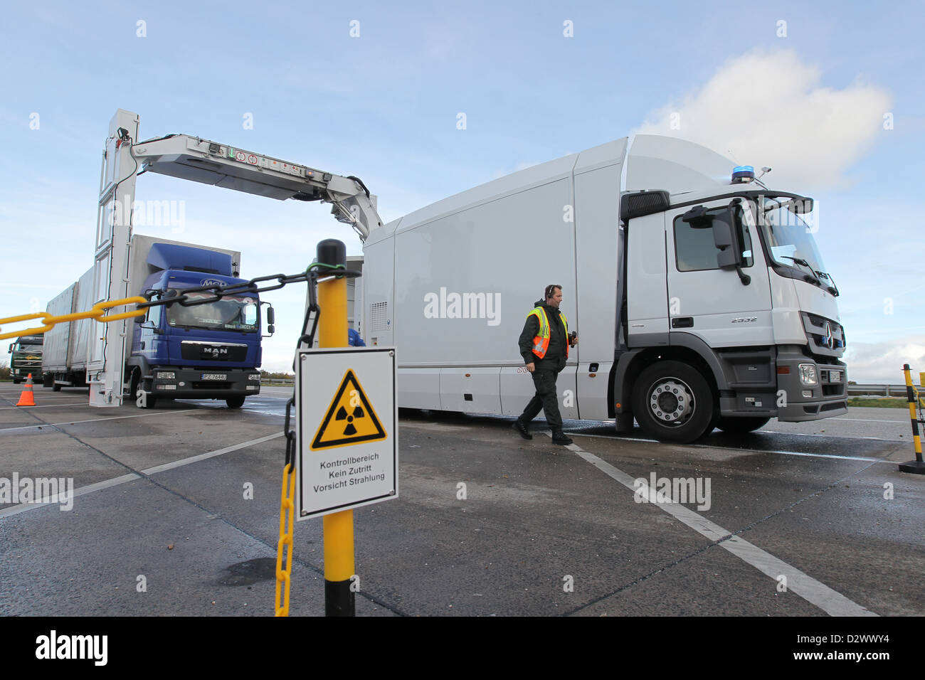 Brekendorf, Germany, Full Mobile Roentgenanlage (VMR) of Customs Stock Photo