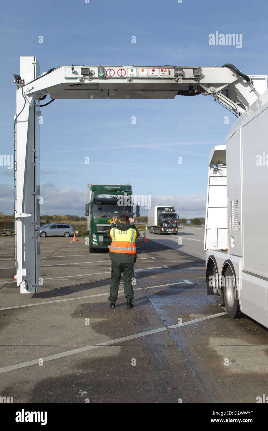 Brekendorf, Germany, Full Mobile Roentgenanlage (VMR) of Customs Stock Photo