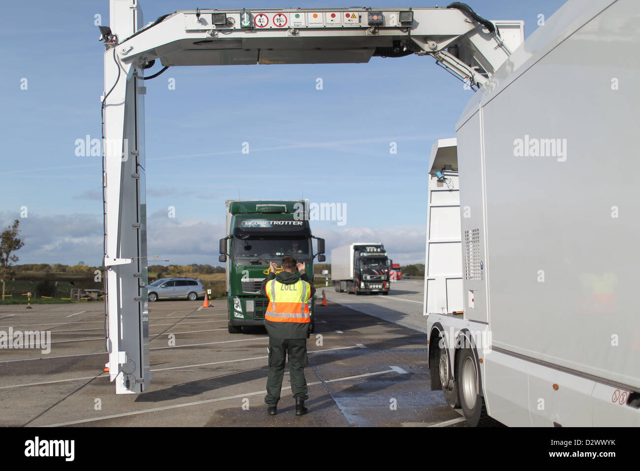 Brekendorf, Germany, Full Mobile Roentgenanlage (VMR) of Customs Stock Photo