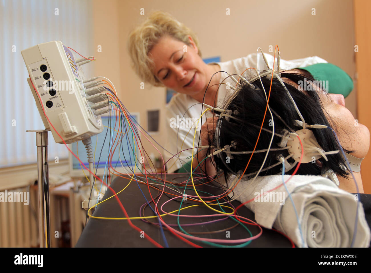 Flensburg, Germany, in one patient, an EEG written Stock Photo