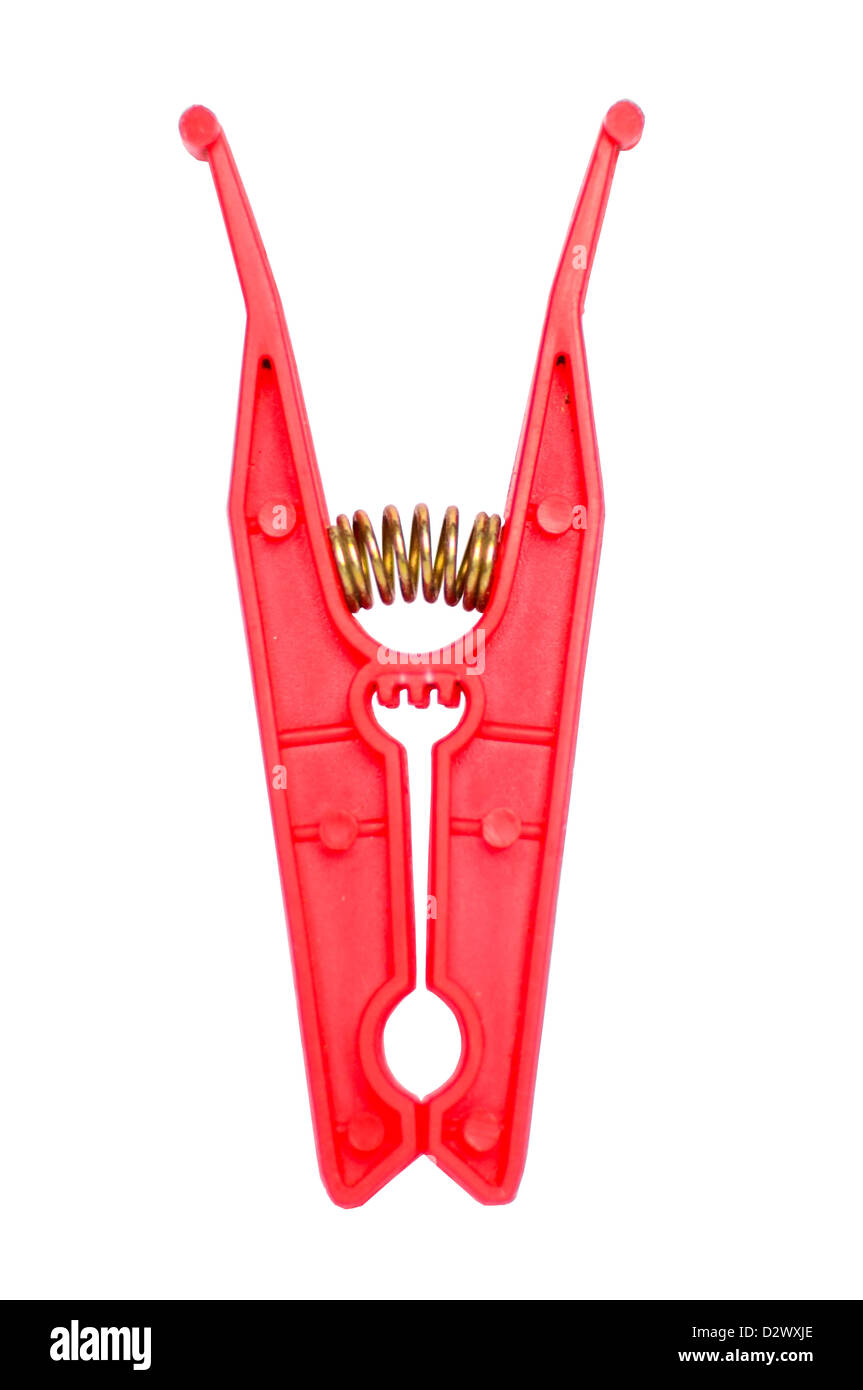 Red clothes pin isolated Stock Photo Alamy
