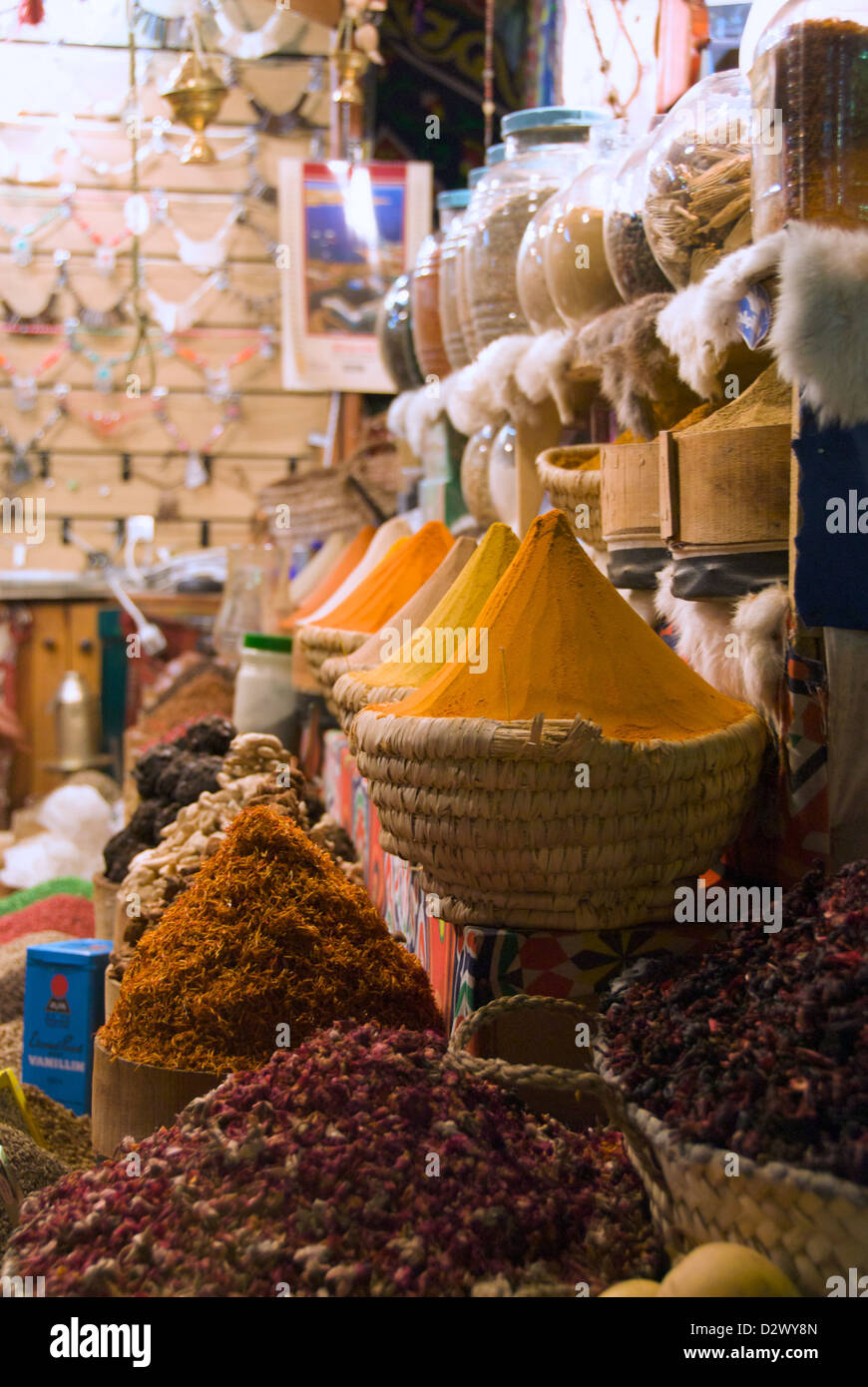 Egyptian Spice Stall in Market in Old Sharm Stock Photo - Alamy