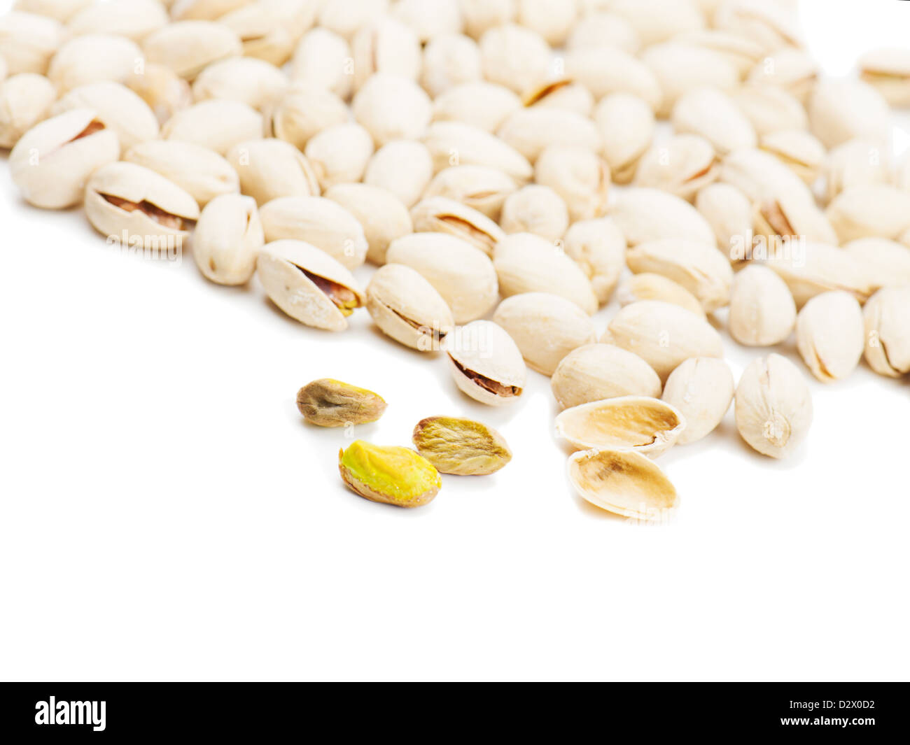 dry salted pistachios on white background Stock Photo Alamy