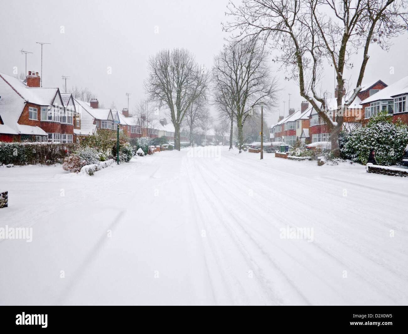 Weather Snow In The Uk Solihull West Midlands Winter 2013 Stock Photo Alamy