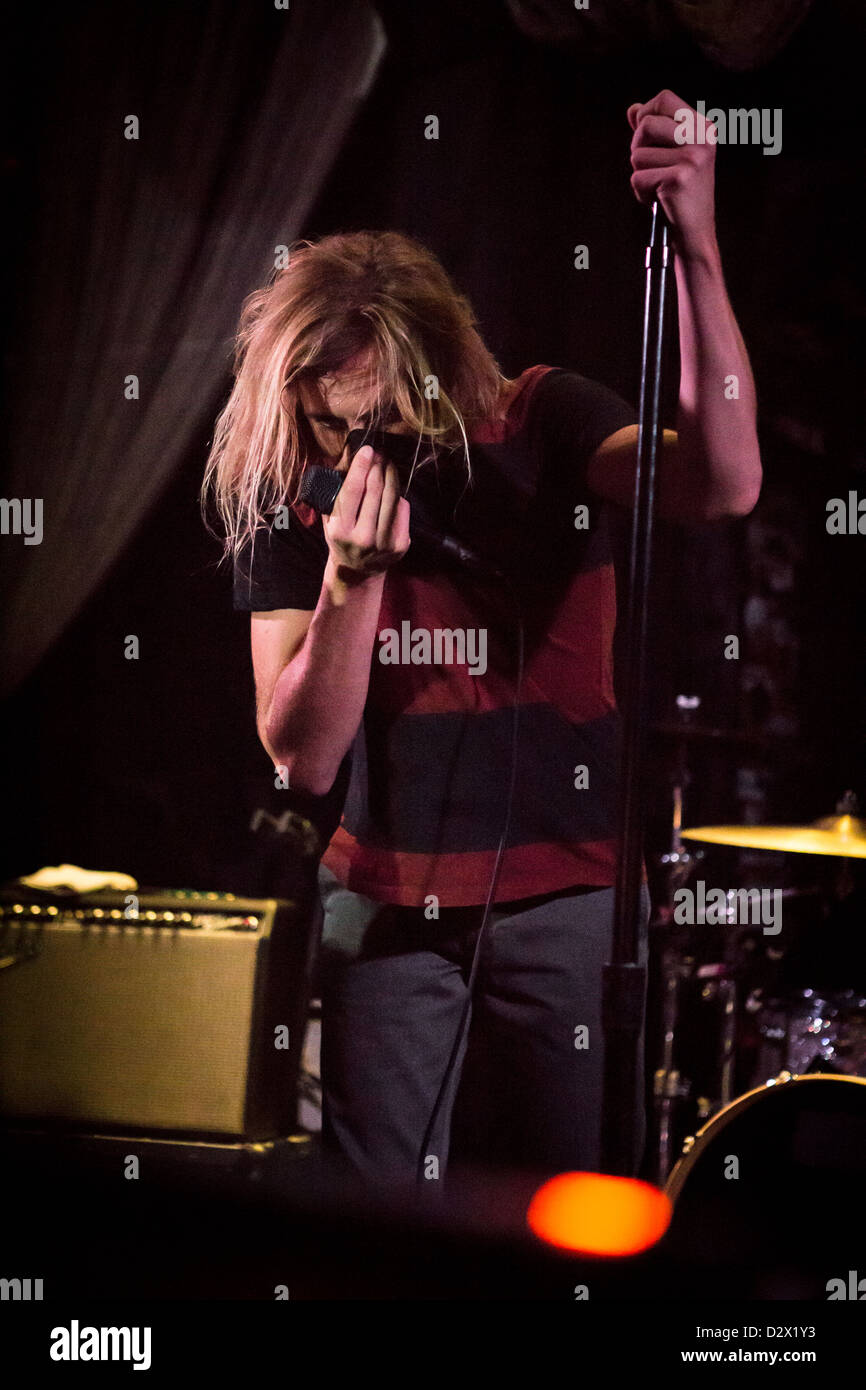 January 31, 2013 - The indie-rock band Awolnation performs at the Tunnel Club, Milan, Italy Stock Photo