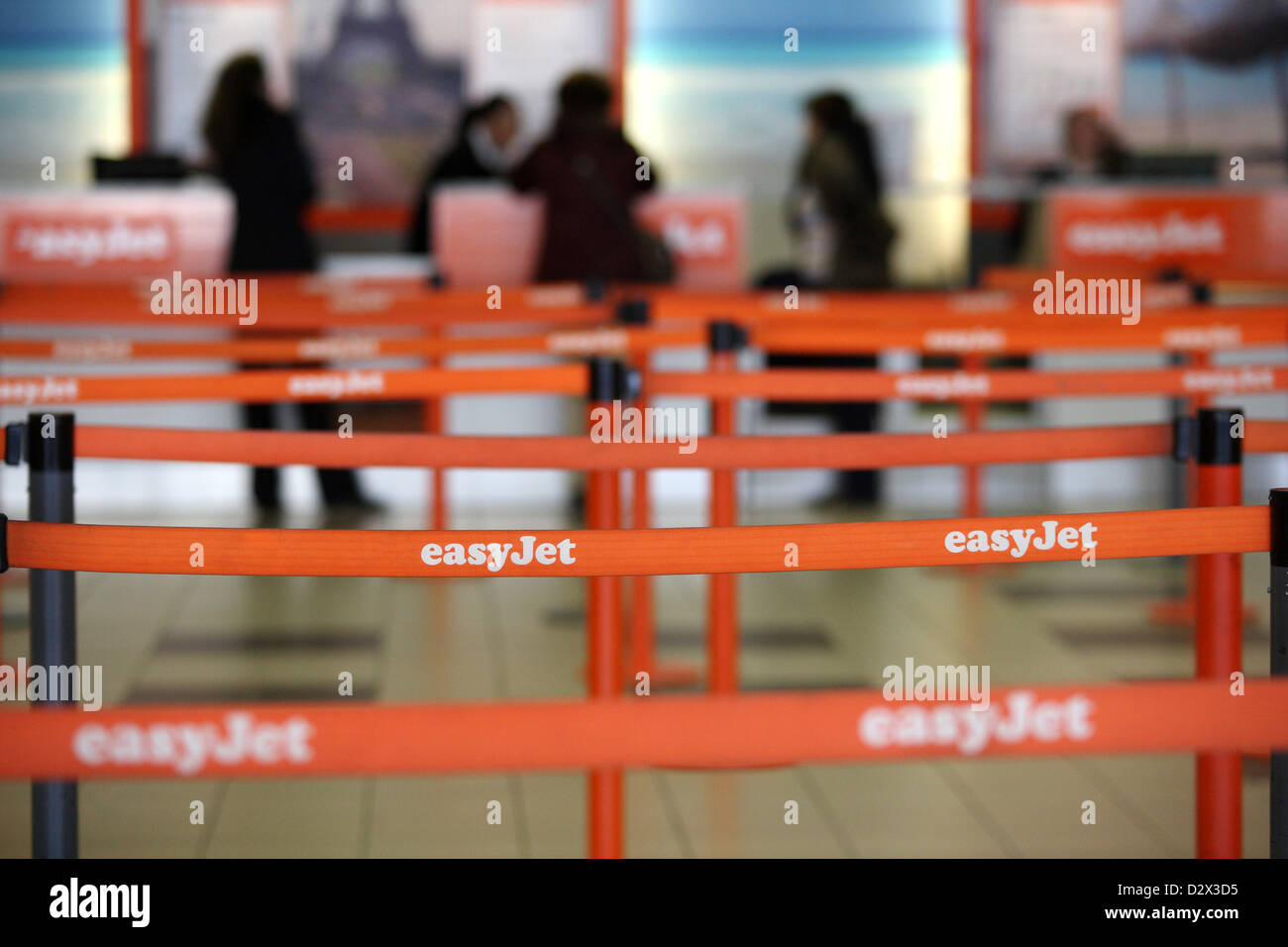 Schoenefeld, Germany, waiting area prior to check-in at easyJet Stock Photo
