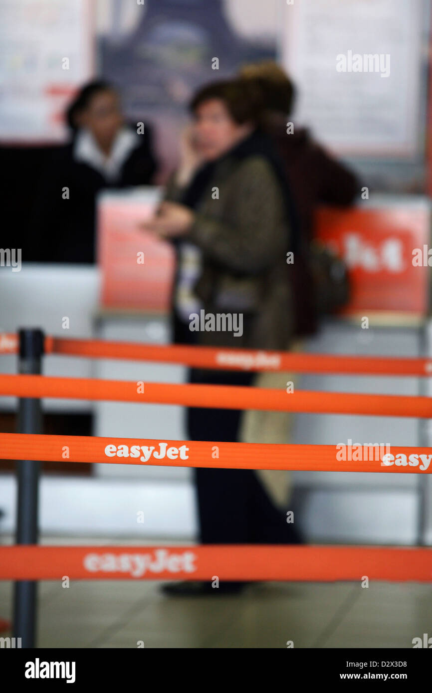 Schoenefeld, Germany, waiting area prior to check-in at easyJet Stock Photo