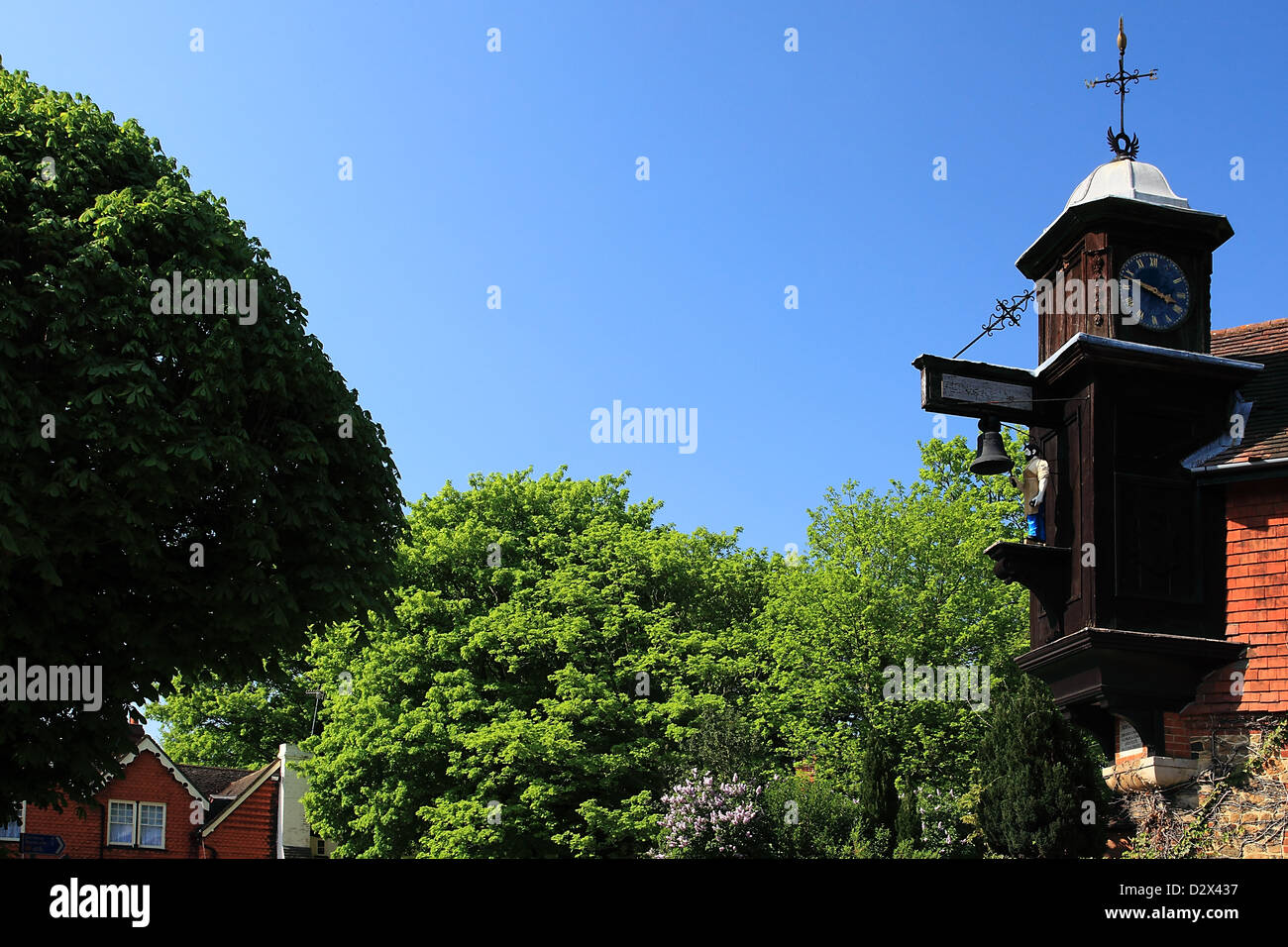 Abinger Hammer village Clock, Surrey Hills, England Stock Photo Alamy