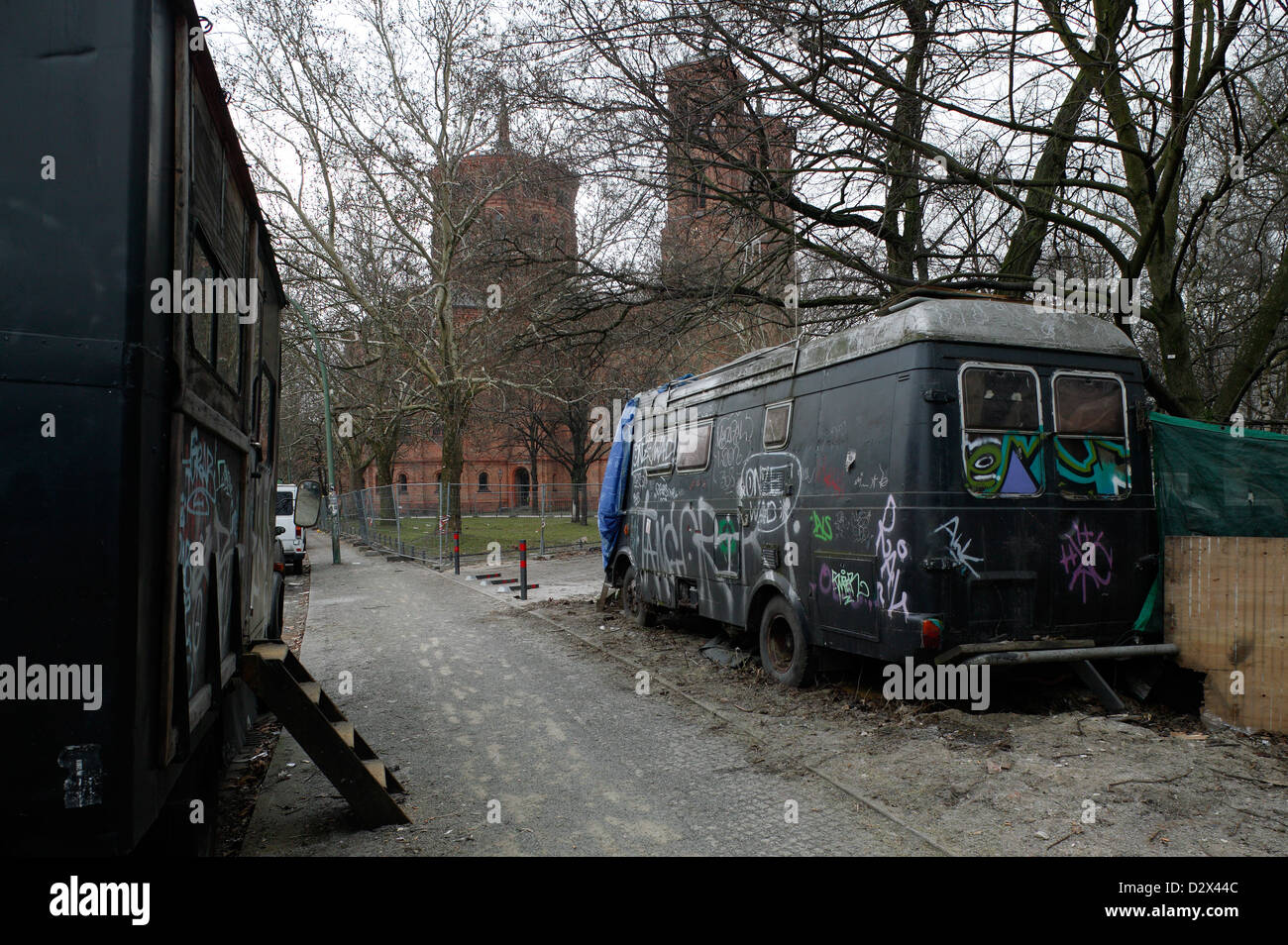 Berlin, Germany, been converted into a caravan and trailer vans Stock