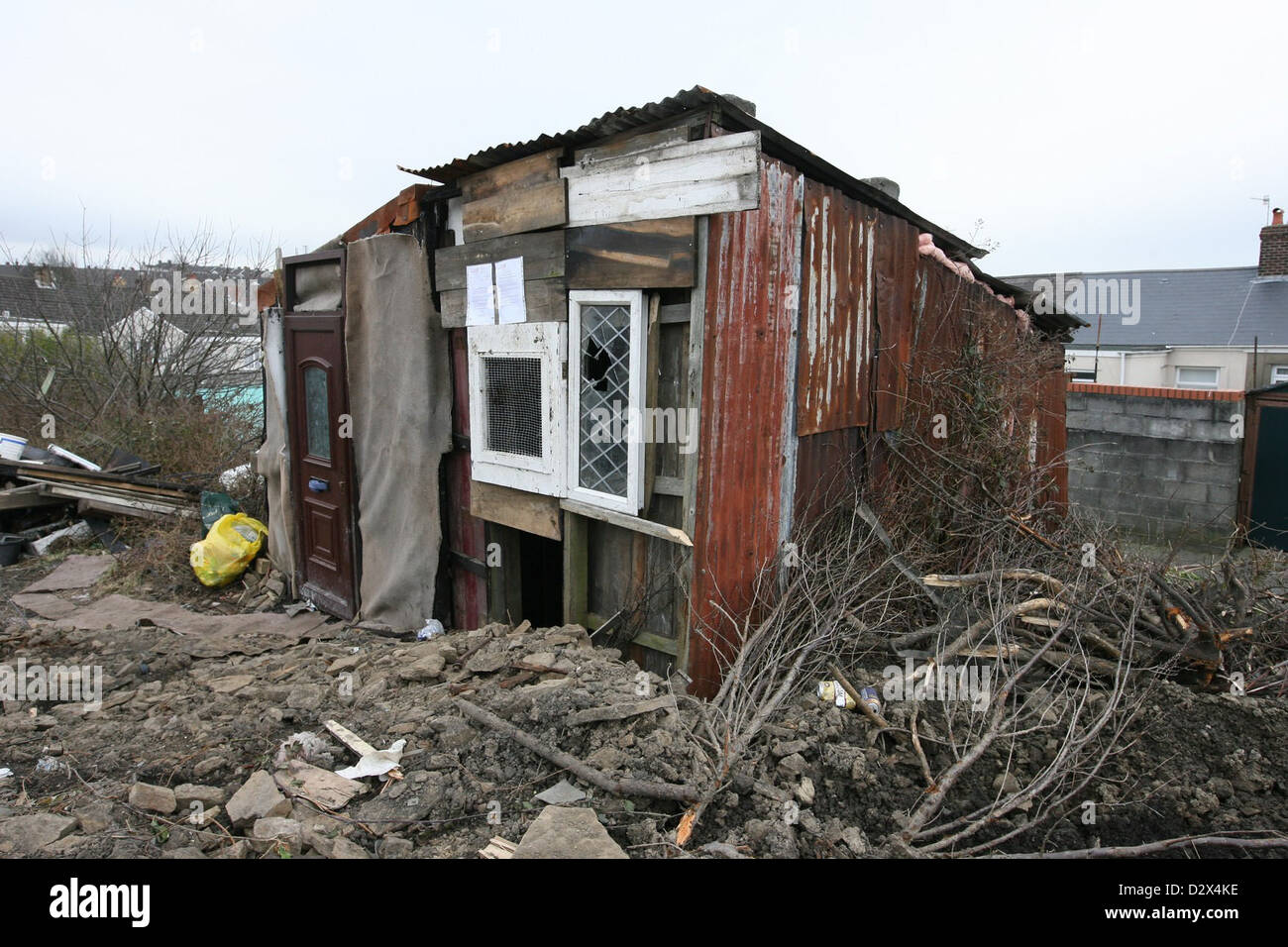 A shanty Town style dwelling in, Llanelli, Wales. The Shed ...