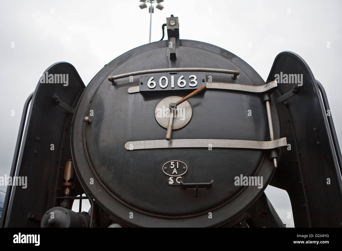 LNER Peppercorn Class A1 60163 Tornado steam train front, smoke box