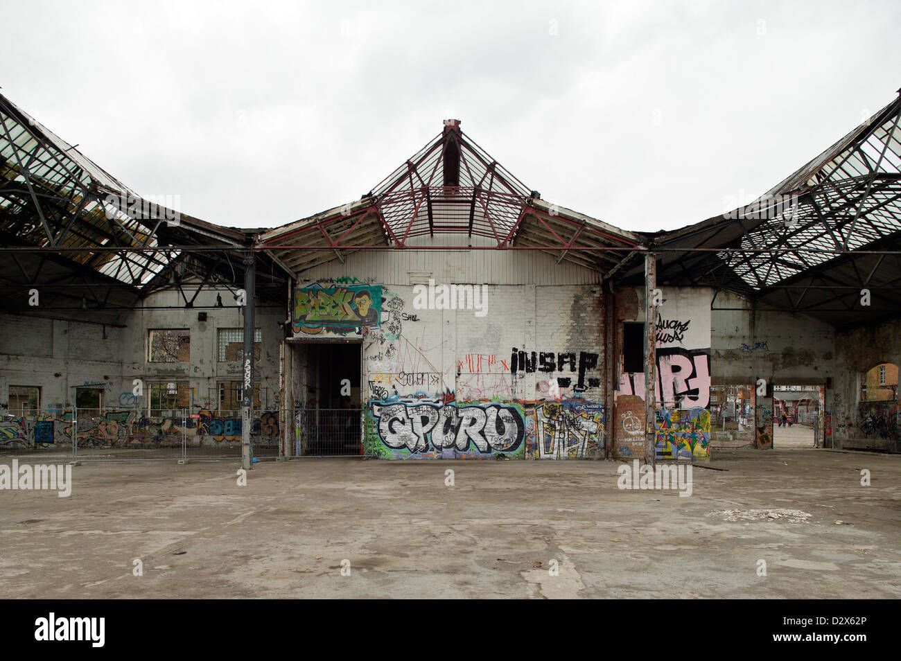 Berlin, Germany, ruins of old factory buildings in Tallinn street Stock Photo