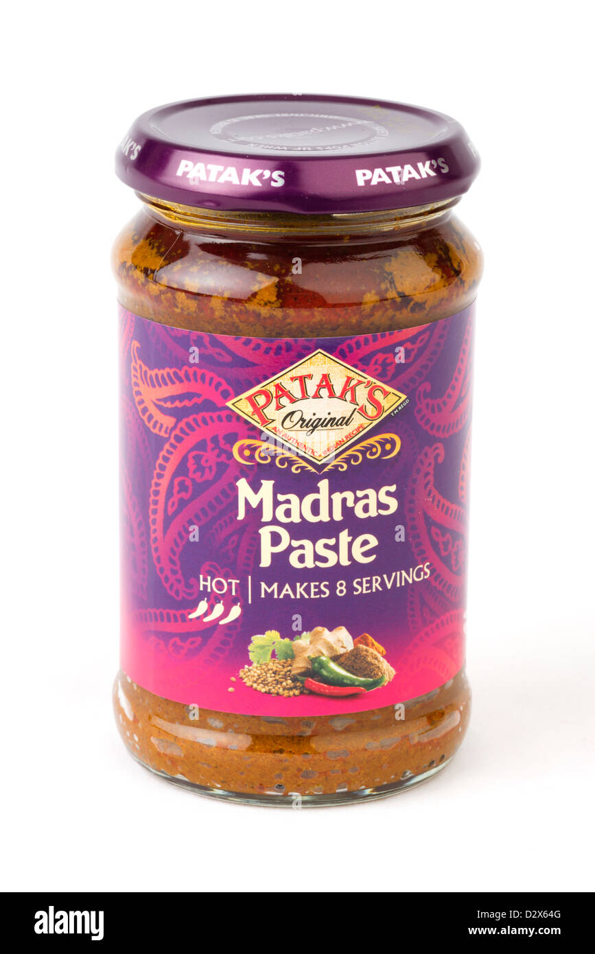Jar of Patak's Madras Curry Paste, UK Stock Photo