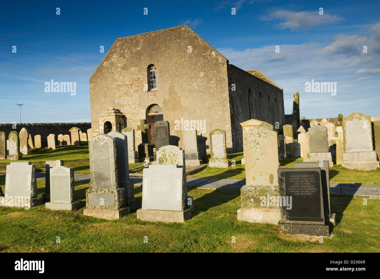 Churchyard on the island of Shapinsay, Orkney Islands, Scotland. Stock Photo