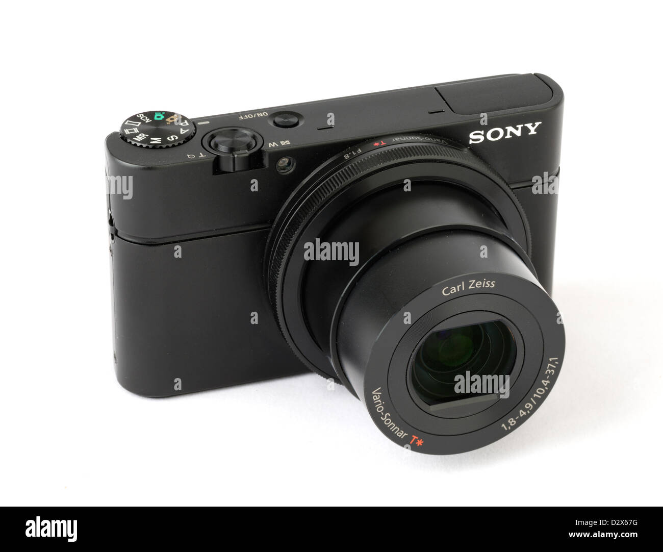 Sony Cyber-Shot DSC-RX100 compact camera with the lens extended Stock Photo