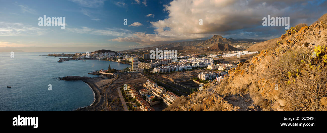Panorama of the holiday resort of Los Cristianos, Tenerife Stock Photo
