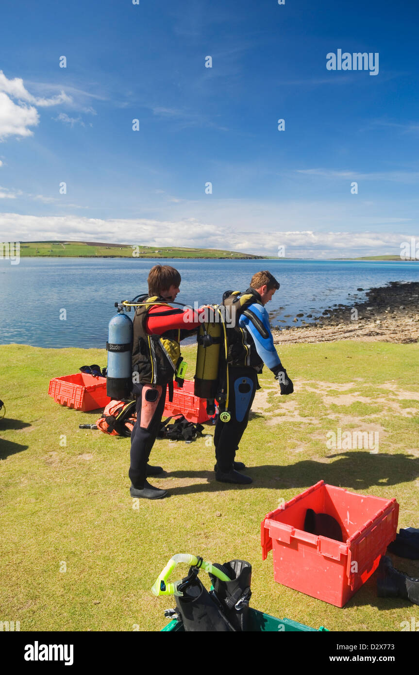 Scuba diving in Scapa Flow, Orkney Islands, Scotland. Stock Photo