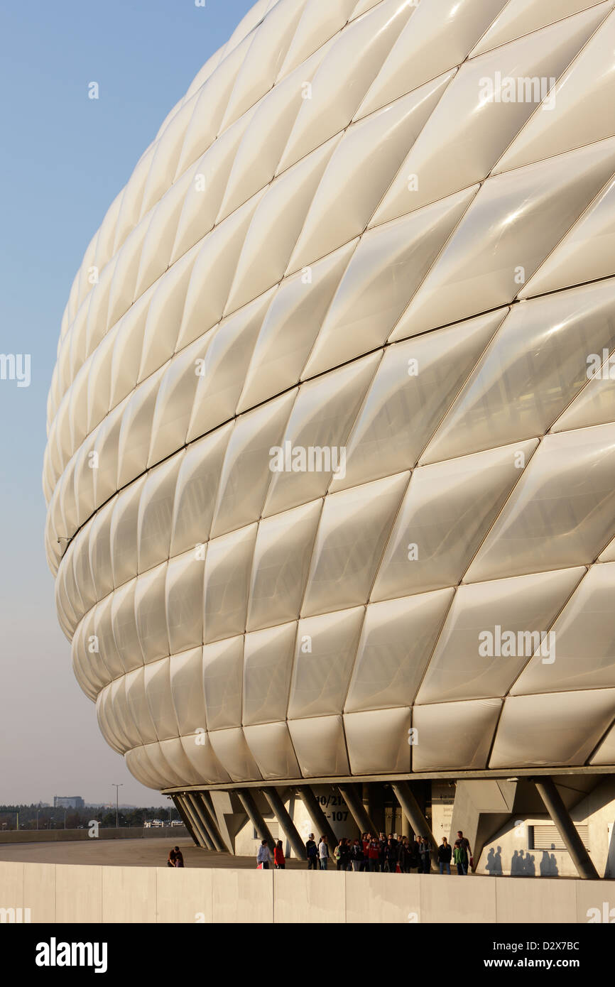 Munich, Germany, detail of the Allianz Arena in Munich-Fröttmaning Stock Photo