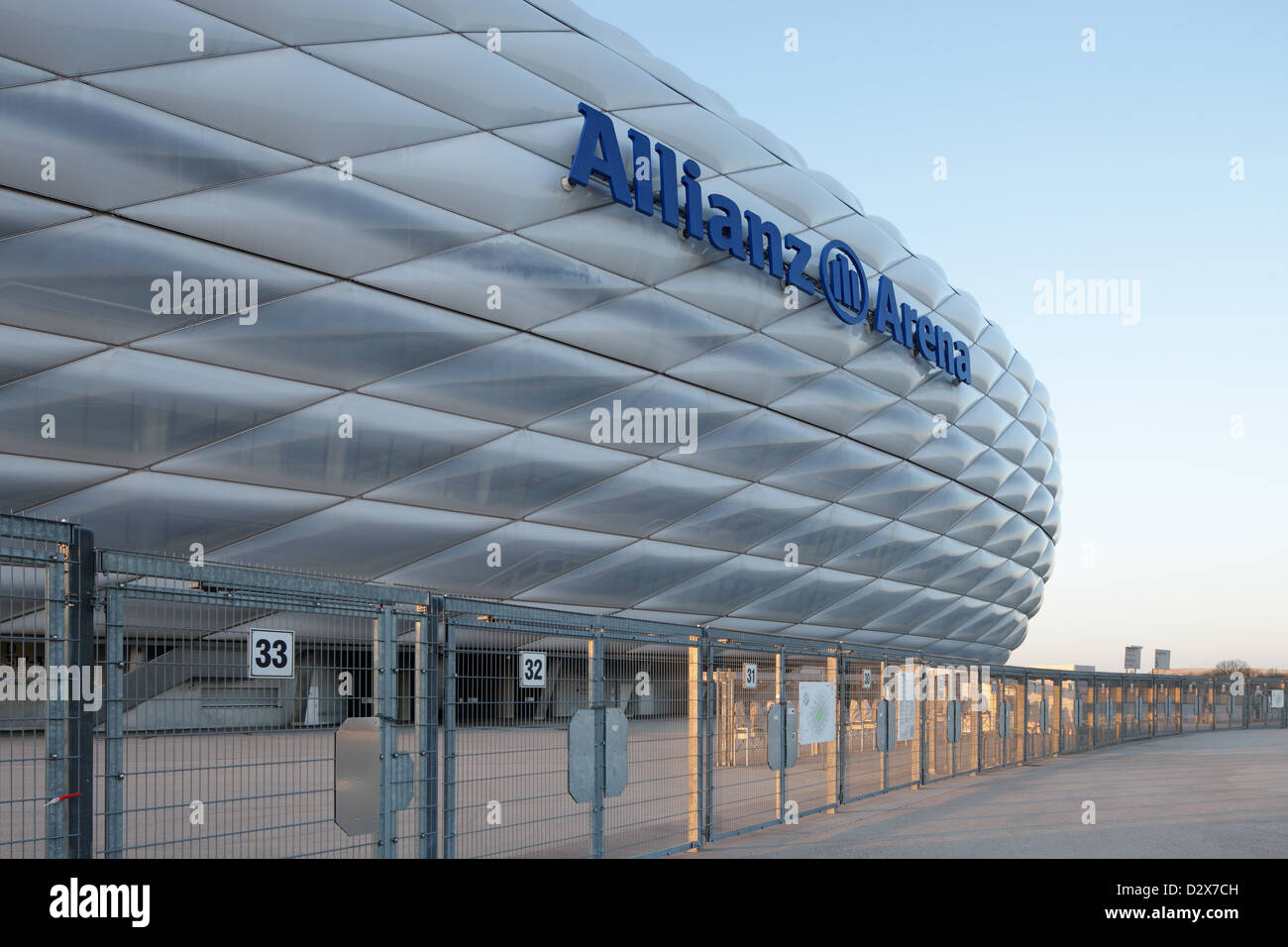 Munich, Germany, the Allianz Arena at sunset Stock Photo