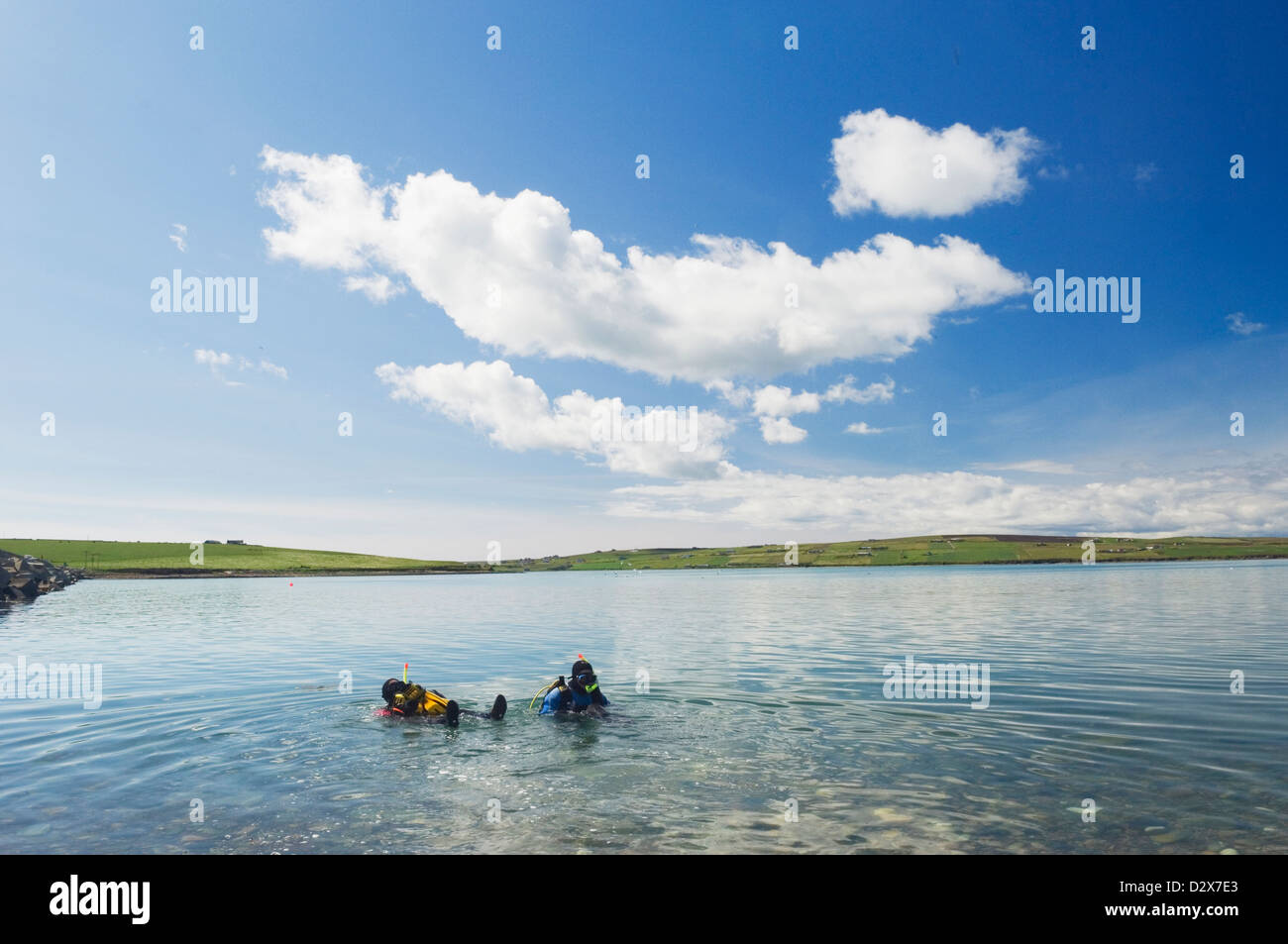 Scuba diving in Scapa Flow, Orkney Islands, Scotland. Stock Photo